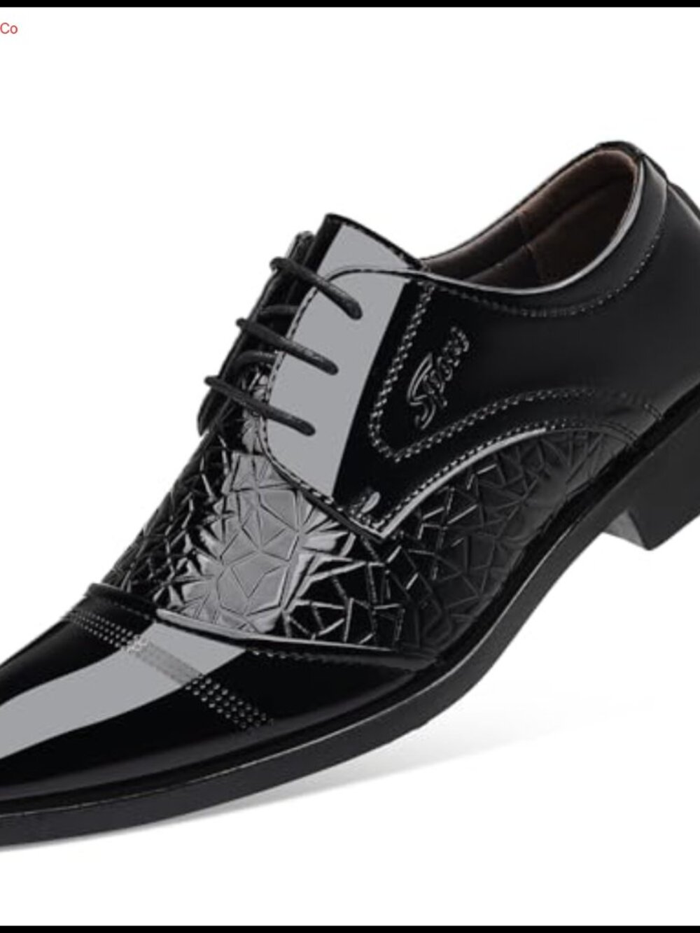 Men's Patent Leather Dress Shoes Lace Up Derby Cap Toe Business Formal